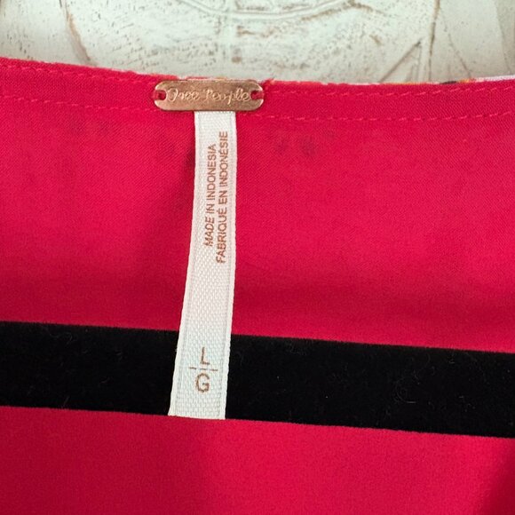 Gorgeous Hot Pink Fuschia Free People Top Butterfly Sleeves Size L - Picture 3 of 8